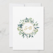 Elegante botanische groen bladeren Bruiloft Kaart (Achterkant)