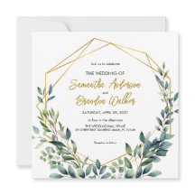Elegante botanische groen bladeren Bruiloft