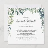 Elegante botanische groen bladeren Foto Bruiloft Bedankkaart (Voorkant)