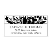 Elegante Botanische groen bloemenbruiloft Zelfinktende Stempel (Design)