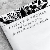 Elegante Botanische groen bloemenbruiloft Zelfinktende Stempel