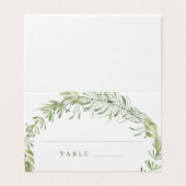 Elegante botanische groen bruiloft plaats kaarten (Buitenkant ongevouwen)