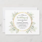 Elegante Botanische groen bruiloft uitnodigingen (Voorkant)