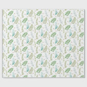 Elegante botanische groen gebladerte honingbij cadeaupapier (Vlak)