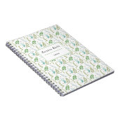 Elegante botanische groen gebladerte honingbij notitieboek (Rechterzijde)