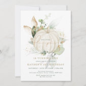 Elegante botanische groen gouden pompoen verjaarda kaart (Voorkant)