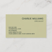 Elegante botanische groene bladeren aardse boho visitekaartje (Achterkant)