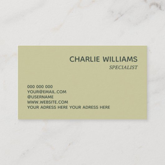 Elegante botanische groene bladeren aardse boho visitekaartje (Achterkant)