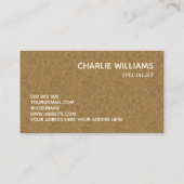 Elegante botanische groene bladeren kraft visitekaartje (Achterkant)