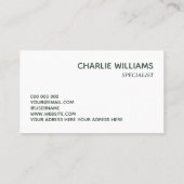 Elegante botanische groene bladeren wit visitekaartje (Achterkant)