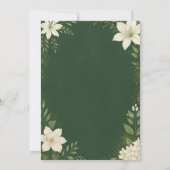 Elegante botanische groene en gouden bruiloft uitn kaart (Achterkant)