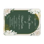 Elegante botanische groene en gouden bruiloft uitn magneet (Horizontaal)