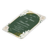 Elegante botanische groene en gouden bruiloft uitn magneet (Linkerzijde)