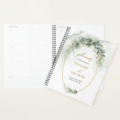 Elegante botanische groene eucalyptus goud geometr planner (Display)