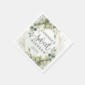Elegante botanische groene eucalyptus goud Sweet 1 Servet (Hoek)