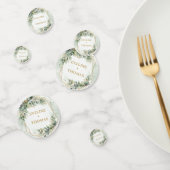 Elegante botanische groene eucalyptus gouden bruil confetti (Groep)