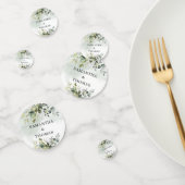 Elegante botanische groene eucalyptus gouden bruil confetti (Groep)