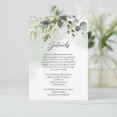 Elegante botanische groene eucalyptus gouden detai informatiekaartje (Staand voorkant)