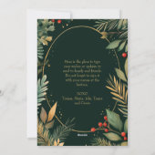 Elegante botanische groene gouden gebladerte Xmas  Feestdagenkaart (Achterkant)