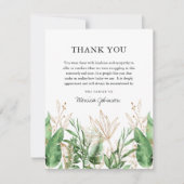 Elegante Botanische Groene & Gouden Sympathie Bedankkaart (Voorkant)