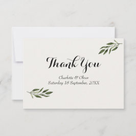 Elegante Botanische Groene Huwelijks Dankkaartjes Bedankkaart