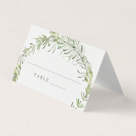 Elegante Botanische Groene Huwelijksplaatskaarten Kaart