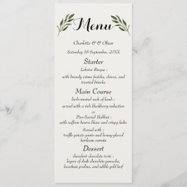 Elegante Botanische Groene Huwelijksreceptie Menu' Menu