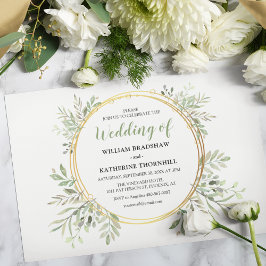Elegante Botanische Groene Huwelijksuitnodigingen Kaart