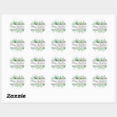 Elegante botanische groene kerst ronde sticker (Vel)