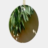 Elegante botanische groene kruiden bladeren salie keramisch ornament (Rechts)