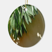 Elegante botanische groene kruiden bladeren salie keramisch ornament (Links)