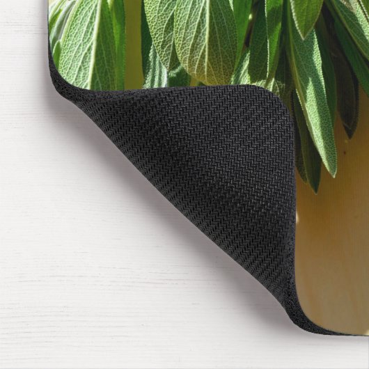 Elegante botanische groene kruiden bladeren salie muismat (Hoek)