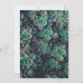 Elegante Botanische Groene Succulente Bloemenbruil Kaart (Achterkant)