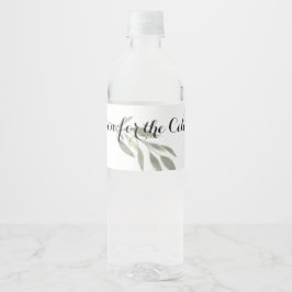 Elegante botanische groenheid waterfleslabelset waterfles etiket