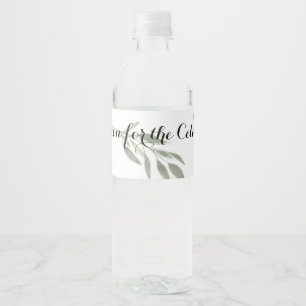 Elegante botanische groenheid waterfleslabelset waterfles etiket