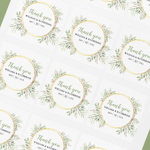Elegante botanische groenvoorziening vierkante sticker