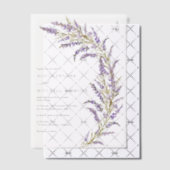 Elegante botanische handgeschilderde lavendelbruil vellum uitnodigingen (Offset (Uitnodiging))