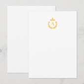 Elegante Botanische Hanger Crest Initiaal Monogram Notitiekaartje (Voorkant / Achterkant)