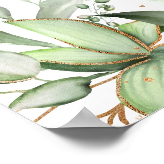 Elegante Botanische Herdenking Poster (Hoek)