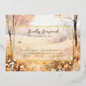 Elegante Botanische Herfst Boho Wedding RSVP Kaart (Voorkant)