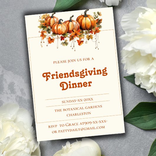 elegante botanische herfst Friendsgiving Kaart