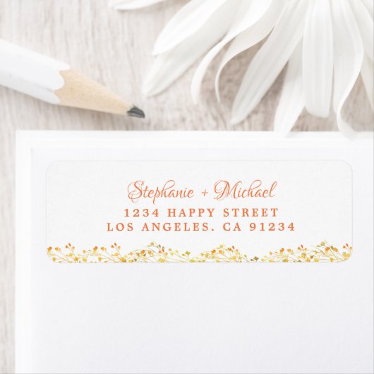 Elegante Botanische Herfst Greenery bladeren Etiket (Insitu)