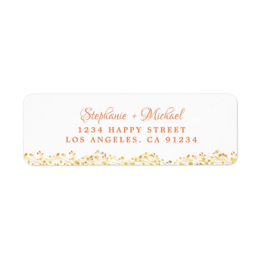 Elegante Botanische Herfst Greenery bladeren Etiket (Voorkant)