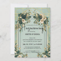 Elegante botanische housewarming uitnodigingskaart