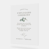 Elegante Botanische Huwelijk Unplugged Ceremony Acryl Bord (Hoek)