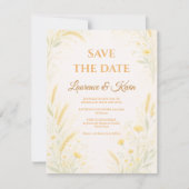 Elegante botanische huwelijksaankondiging save the date (Voorkant)