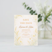 Elegante botanische huwelijksaankondiging save the date (Staand voorkant)