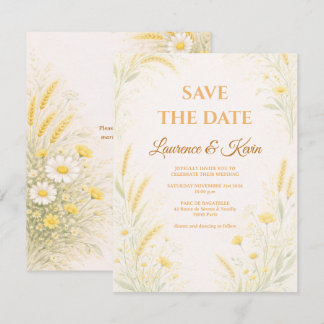 Elegante botanische huwelijksaankondiging save the date