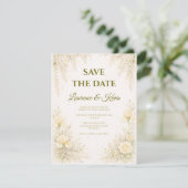 Elegante botanische huwelijksaankondiging Save the Date (Staand voorkant)