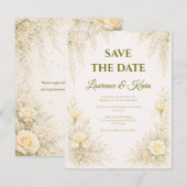 Elegante botanische huwelijksaankondiging Save the Date (Voorkant / Achterkant)